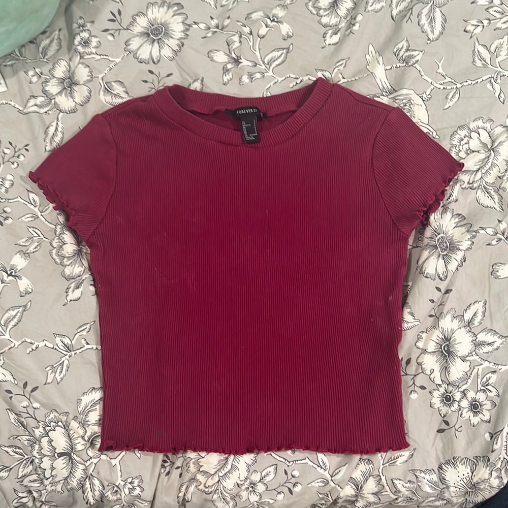 Forever 21 small maroon crop top
